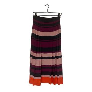 Ann Taylor | Horizontal Stripe Pleated Skirt